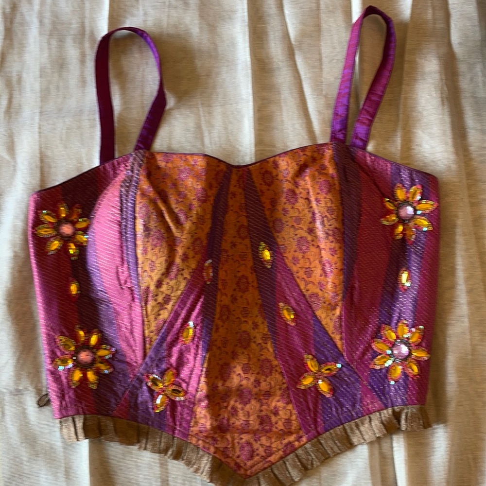 Ethnic Indian Silk Crop Top.